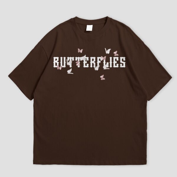 Butterflies brown oversized t-shirt - Image 2