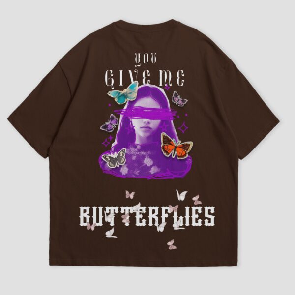 Butterflies brown oversized t-shirt - Image 3