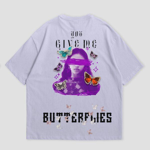 Butterflies lavender oversized t-shirt - Image 3